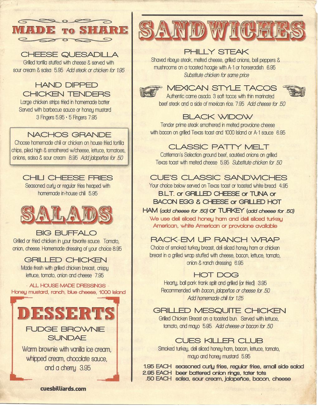 your place menu