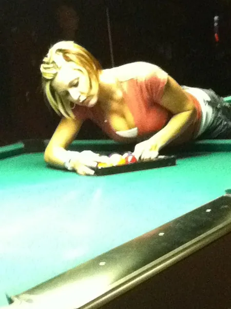 A guest at one of Cue’s regulation pool tables